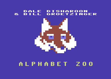 Alphabet Zoo title screen for Commodore 64